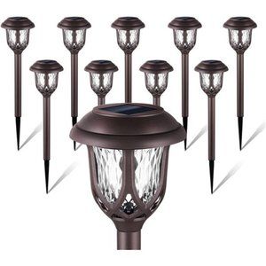 10Pack SolarLights Outdoor Decorative,Solar Pathway Lights Outdoor,Solar Powered